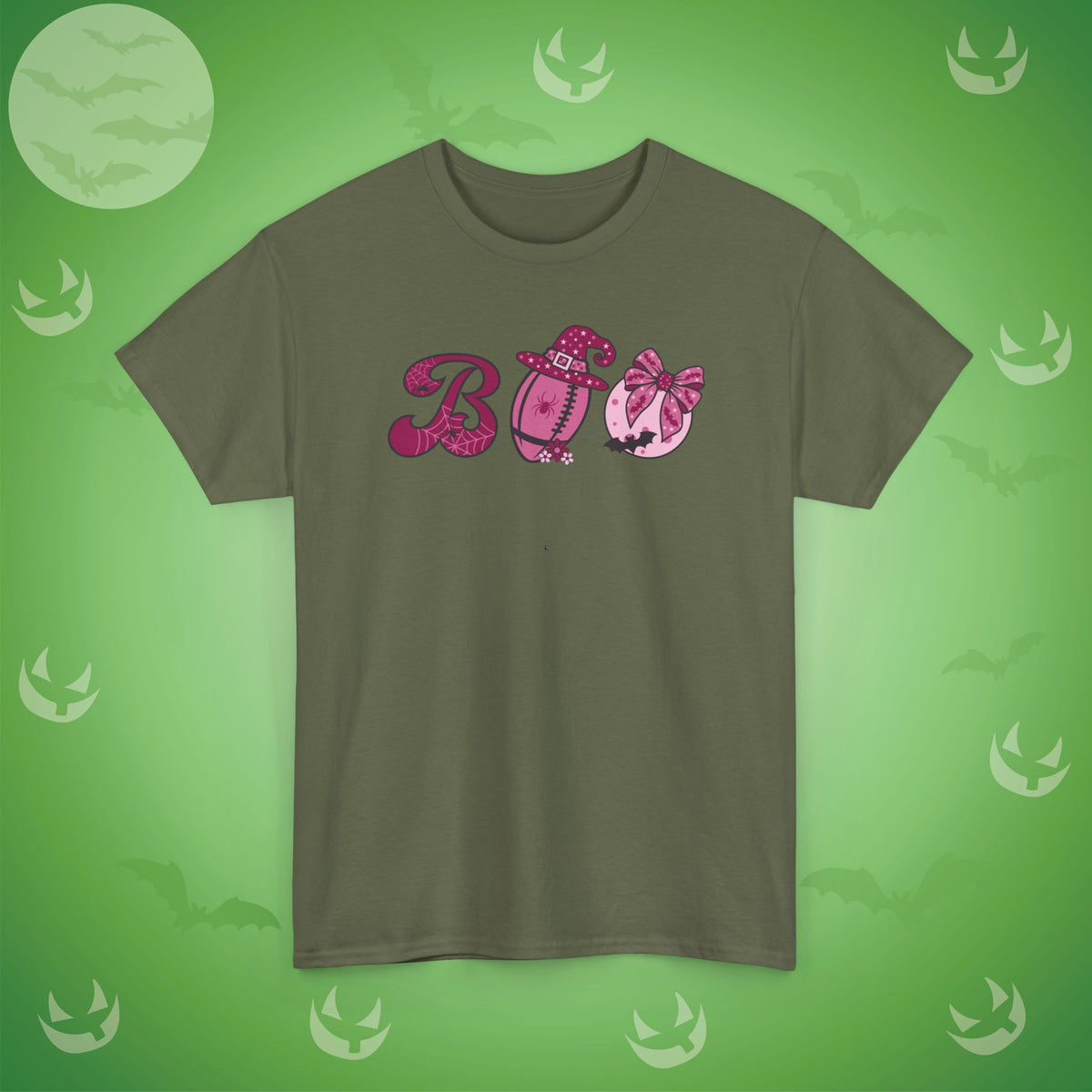 Football BOO T-Shirt | Girly Coquette Halloween Design