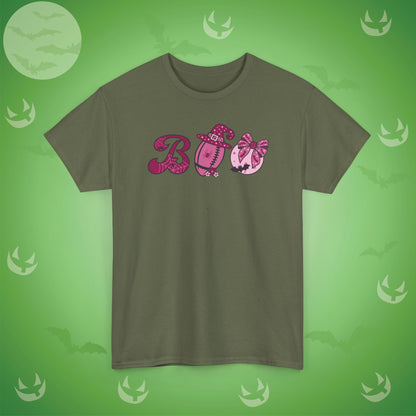 Football BOO T-Shirt | Girly Coquette Halloween Design