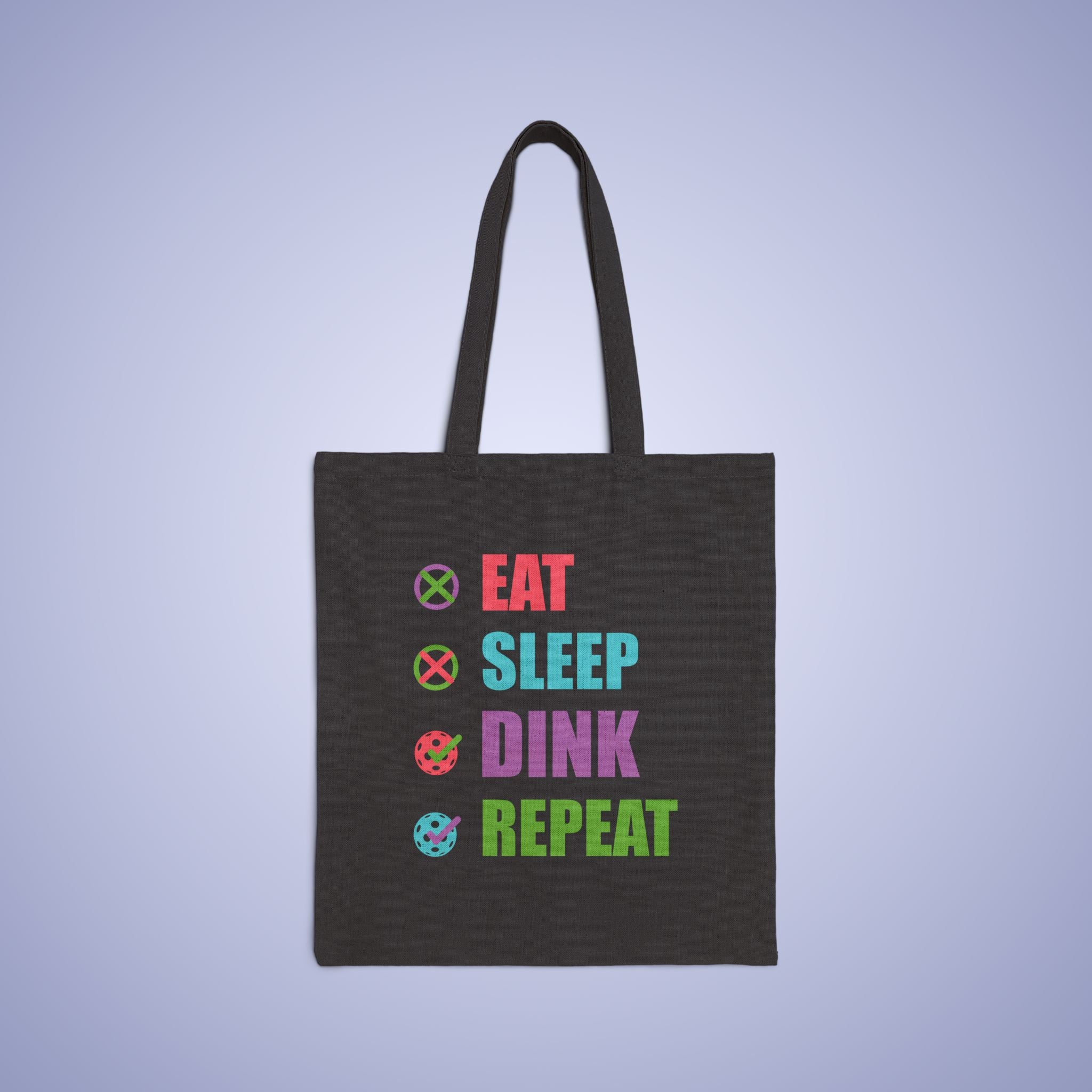 Eat Sleep Dink Repeat Pickleball Lover Cotton Canvas Gift Tote Bag