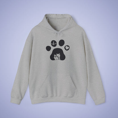 Cat Vet Hooded Sweatshirt Veterinarian Gift Double Sided Paw Prints