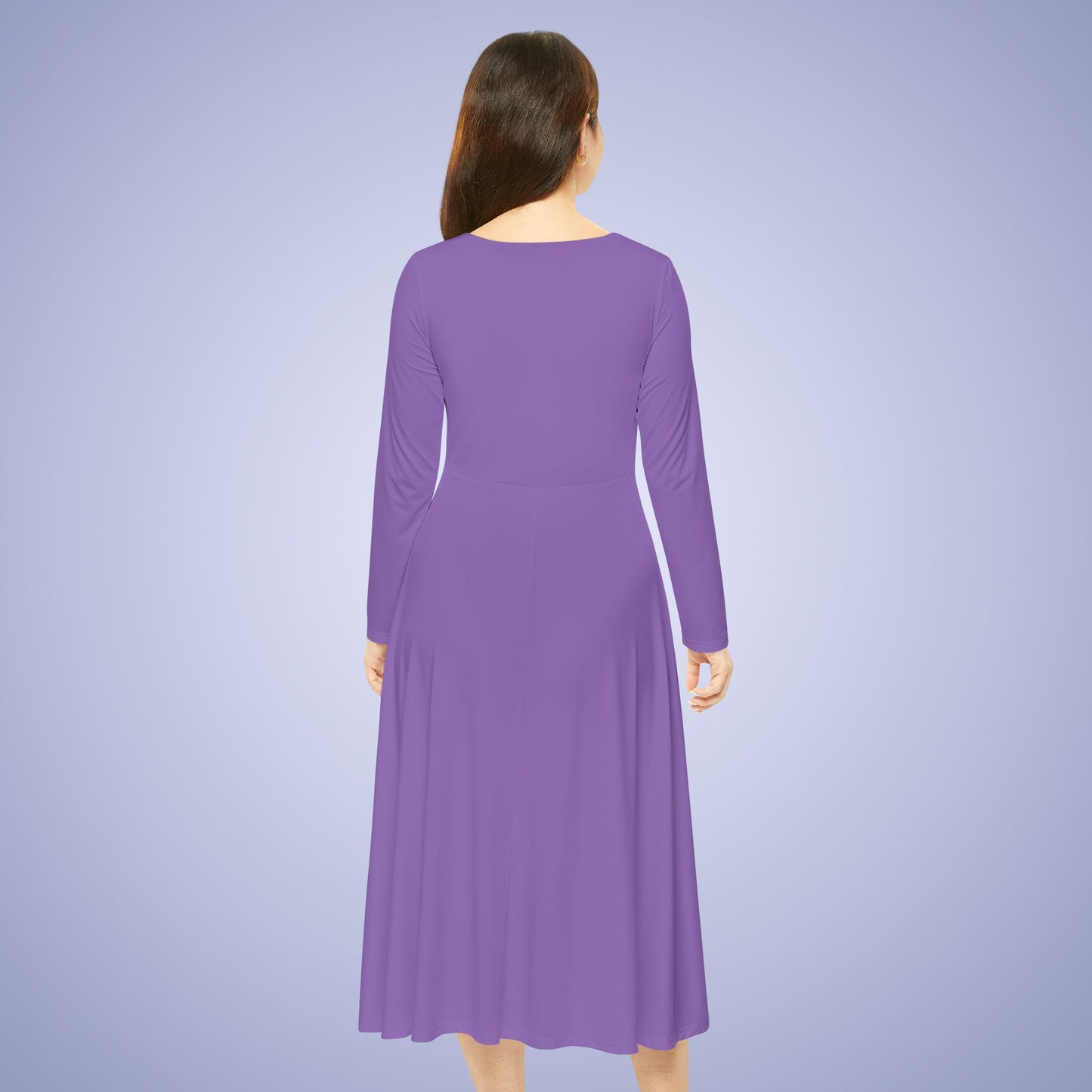 Women's Blank Purple Long Sleeve Dance Dress