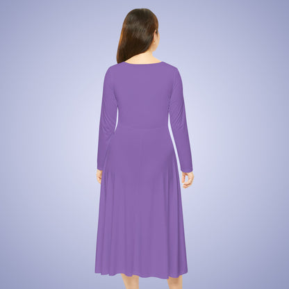 Women's Blank Purple Long Sleeve Dance Dress