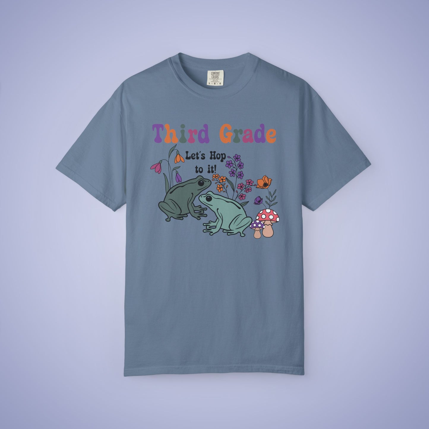 Third Grade Lets Hop To It Teacher T Shirt Frogs Comfort Colors Unisex Back to School
