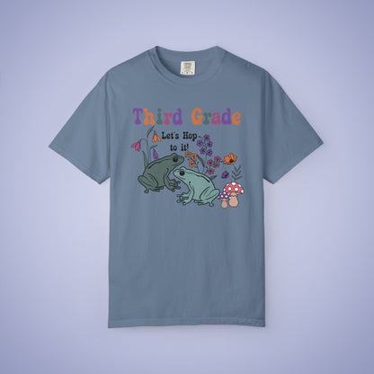 Third Grade Lets Hop To It Teacher T Shirt Frogs Comfort Colors Unisex Back to School