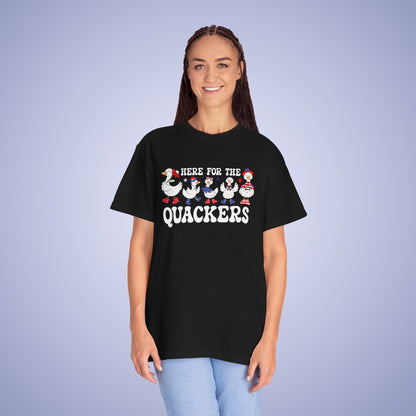 Here for the Quackers Duck Lover July 4th Comfort Colors Funny T Shirt Unisex