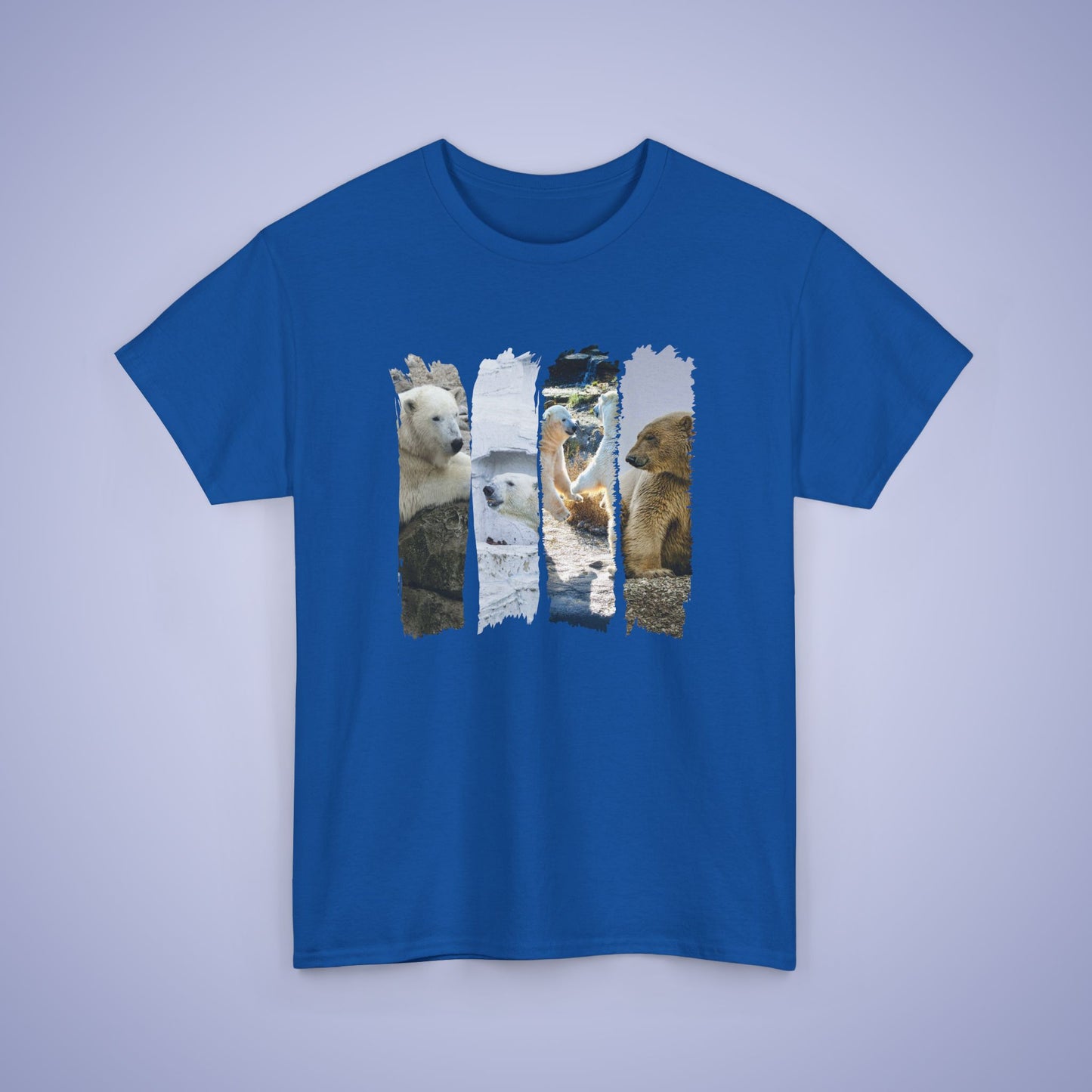 Happy Dancing Polar Bears Brush Stroke Photographic Unisex Oversized T Shirt