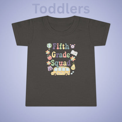 Fifth Grade Squad Retro Fun Kids Cotton T Shirt Back To School Toddler