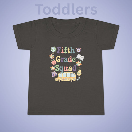 Fifth Grade Squad Retro Fun Kids Cotton T Shirt Back To School Toddler
