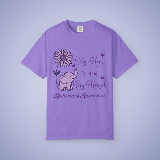 My Hero is Now My Angel Alzheimers Awareness Comfort Colors T Shirt Unisex