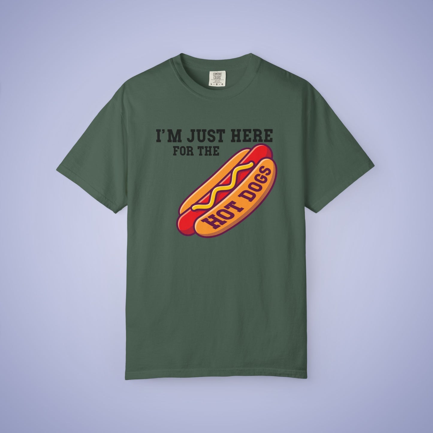Im Just Here For The Hot Dogs Funny Comfort Colors T Shirt Unisex Black