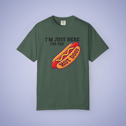 Im Just Here For The Hot Dogs Funny Comfort Colors T Shirt Unisex Black
