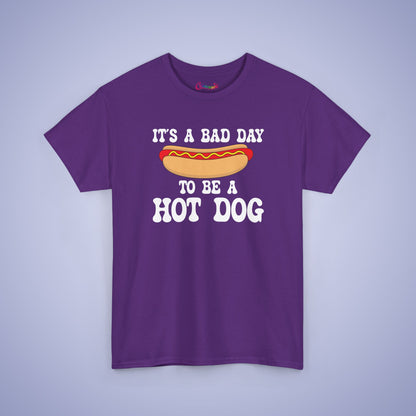 It's a Bad Day to be a Hot Dog Funny Hot Dog T-Shirt | Hot Dog Lover Gift White