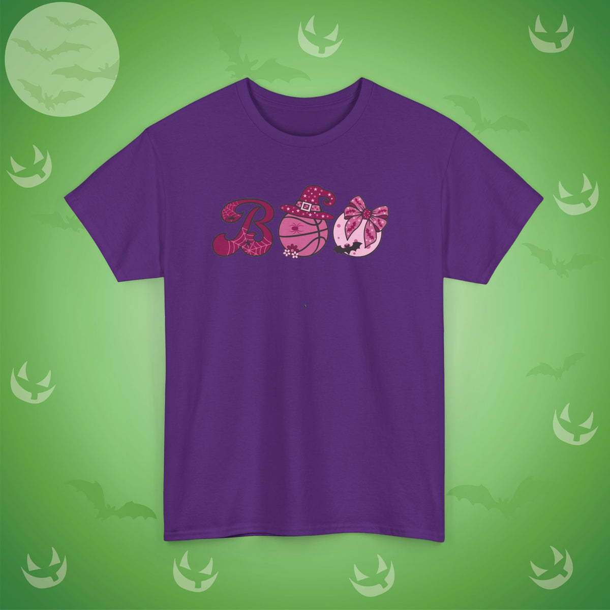 Basketball BOO T-Shirt | Girly Coquette Halloween Design