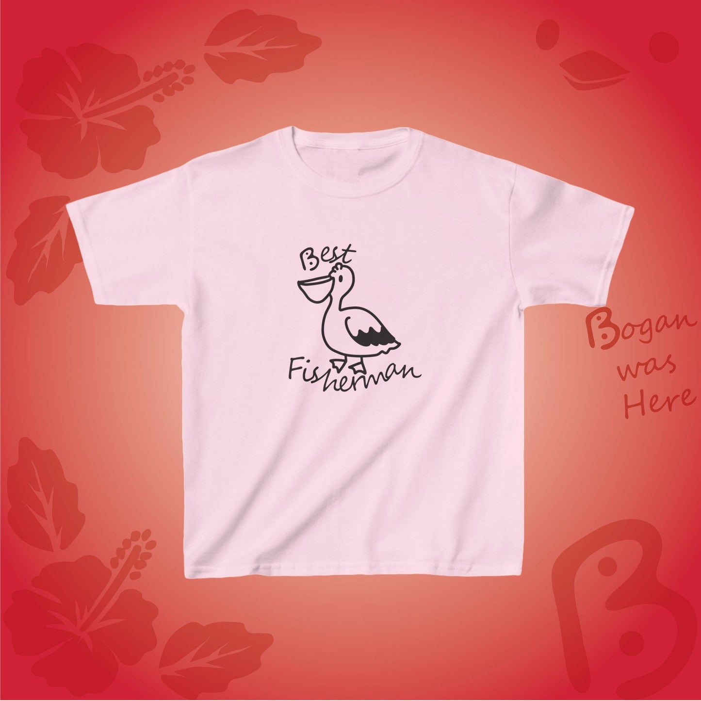 Best Fisherman Cute Pelican Bogan's Design Kids Tshirt