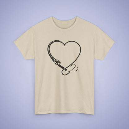 Fishing Loving Heart Unisex T Shirt