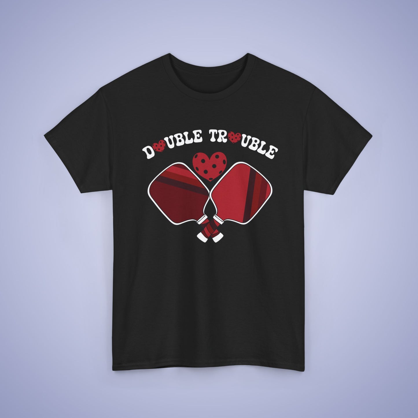 Double Trouble Pickleball T Shirt Retro Couple Matching Red Graphic Design