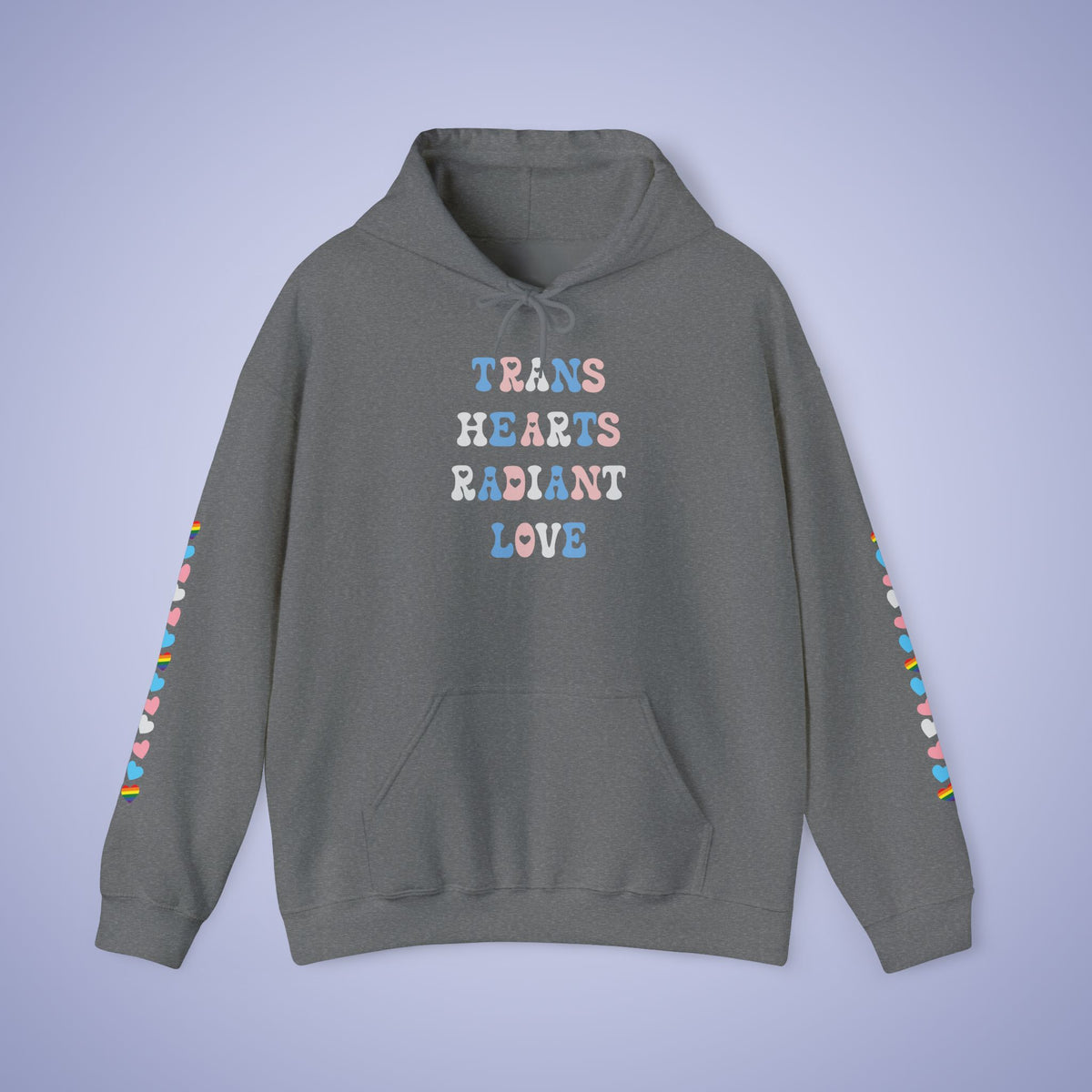 Trans Hearts Radiant Love Hoodie | Transexual Pride Month Hooded Sweatshirt