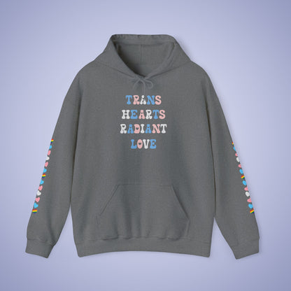 Trans Hearts Radiant Love Hoodie | Transexual Pride Month Hooded Sweatshirt