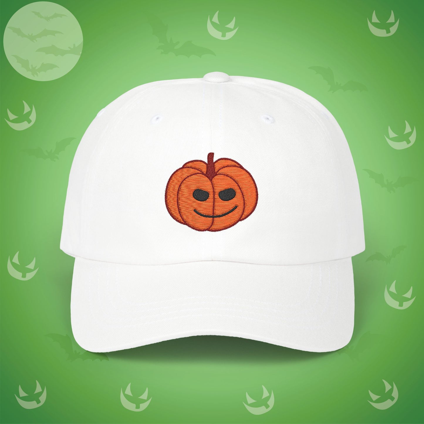 Embroidered Jackolantern Cheeky Face Halloween Pumpkin Dad Cap Unisex
