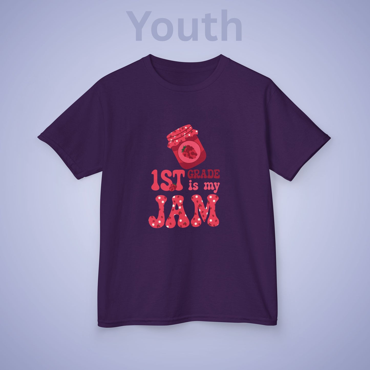 First Grade is my Jam Raspberry Kids Cotton T Shirt Back To School Youth