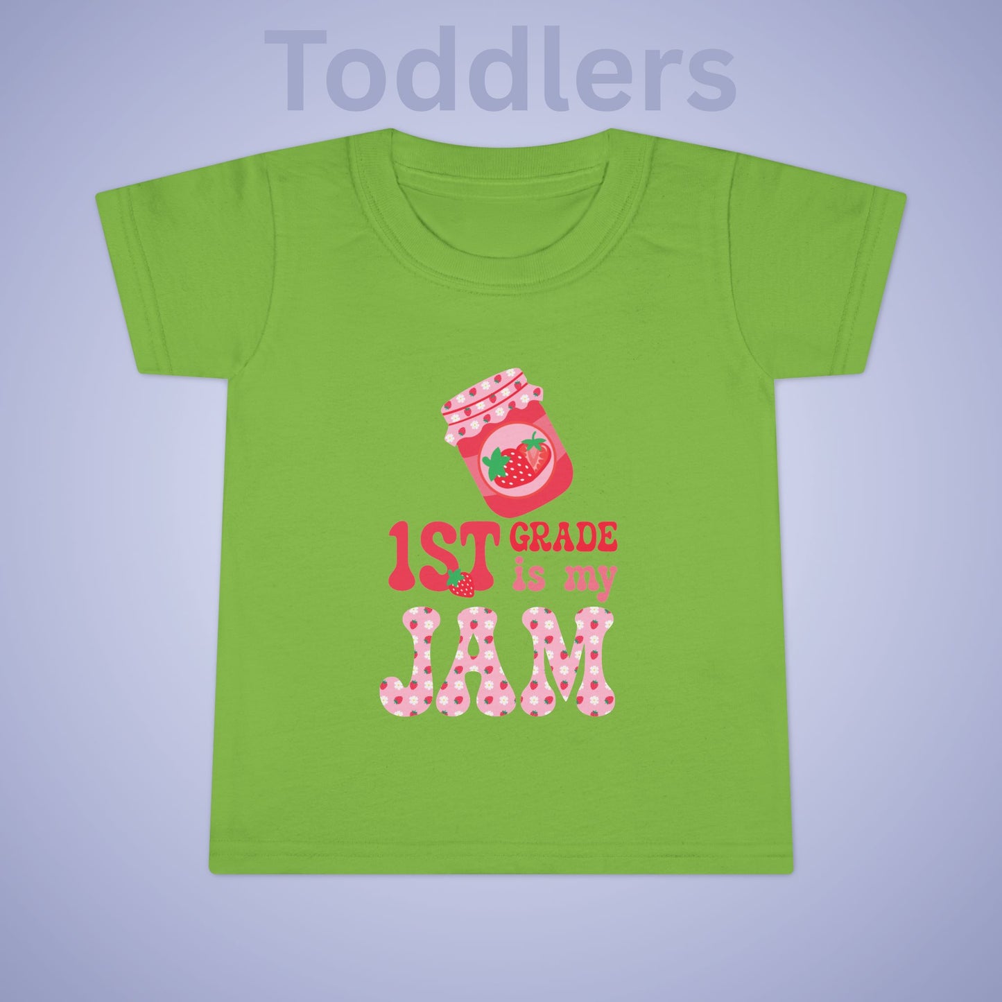First Grade is my Jam Strawberry Kids Cotton T Shirt Back To School Toddler