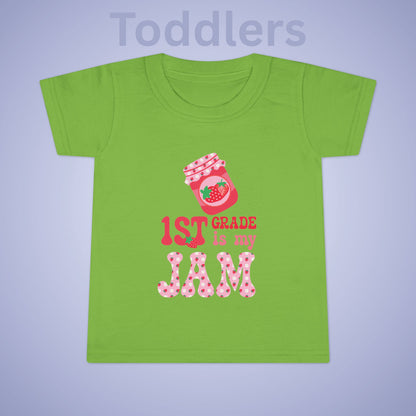 First Grade is my Jam Strawberry Kids Cotton T Shirt Back To School Toddler