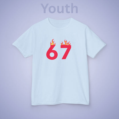 On Fire 67 Tee Fun Trending Kids Cotton T Shirt Six Seven Youth