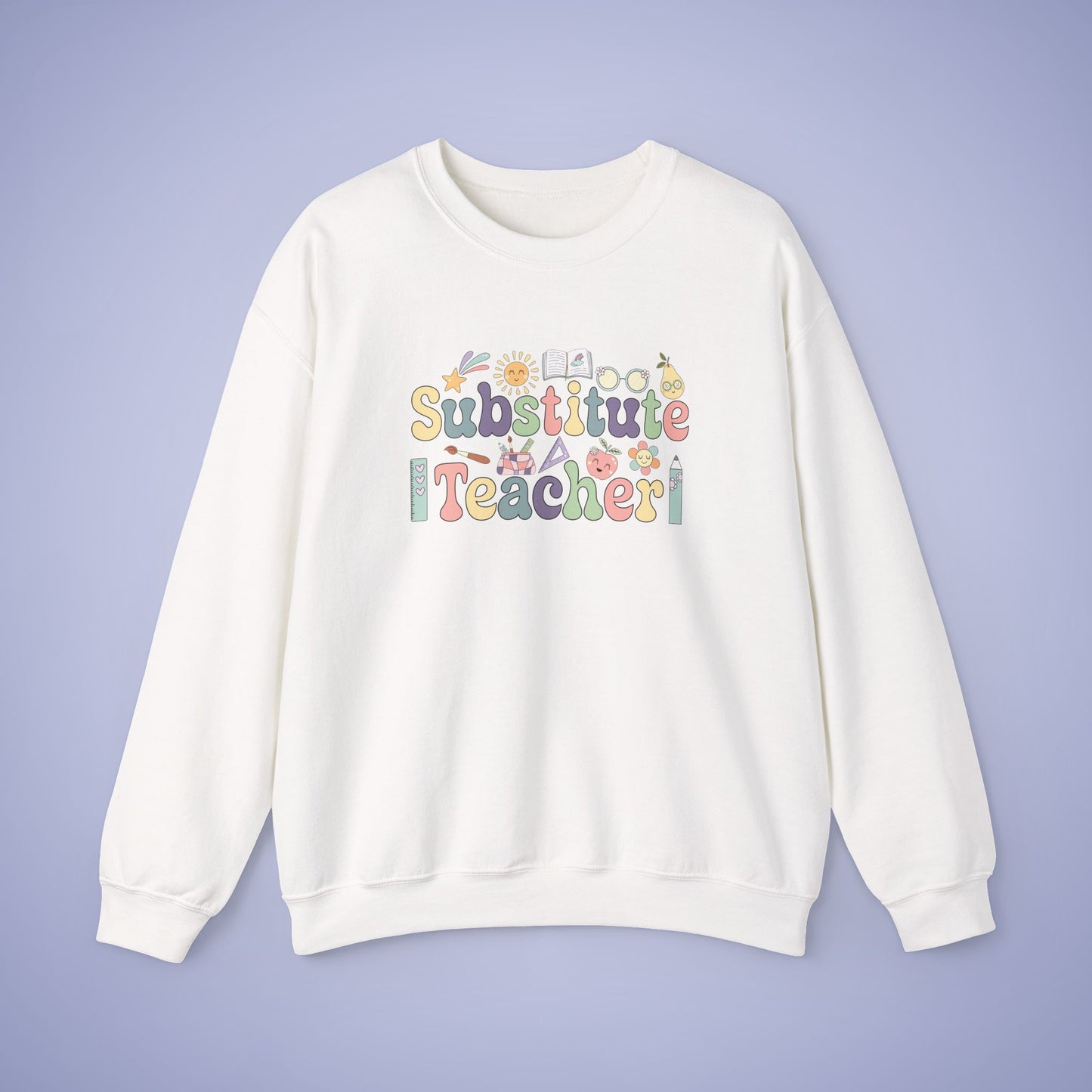 Substitute Teacher Crewneck Sweatshirt Retro Unisex Back to School