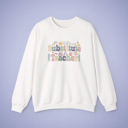 Substitute Teacher Crewneck Sweatshirt Retro Unisex Back to School