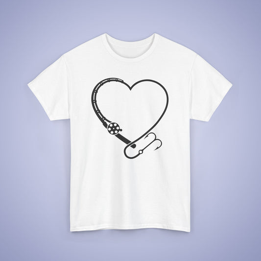 Fishing Loving Heart Unisex T-Shirt