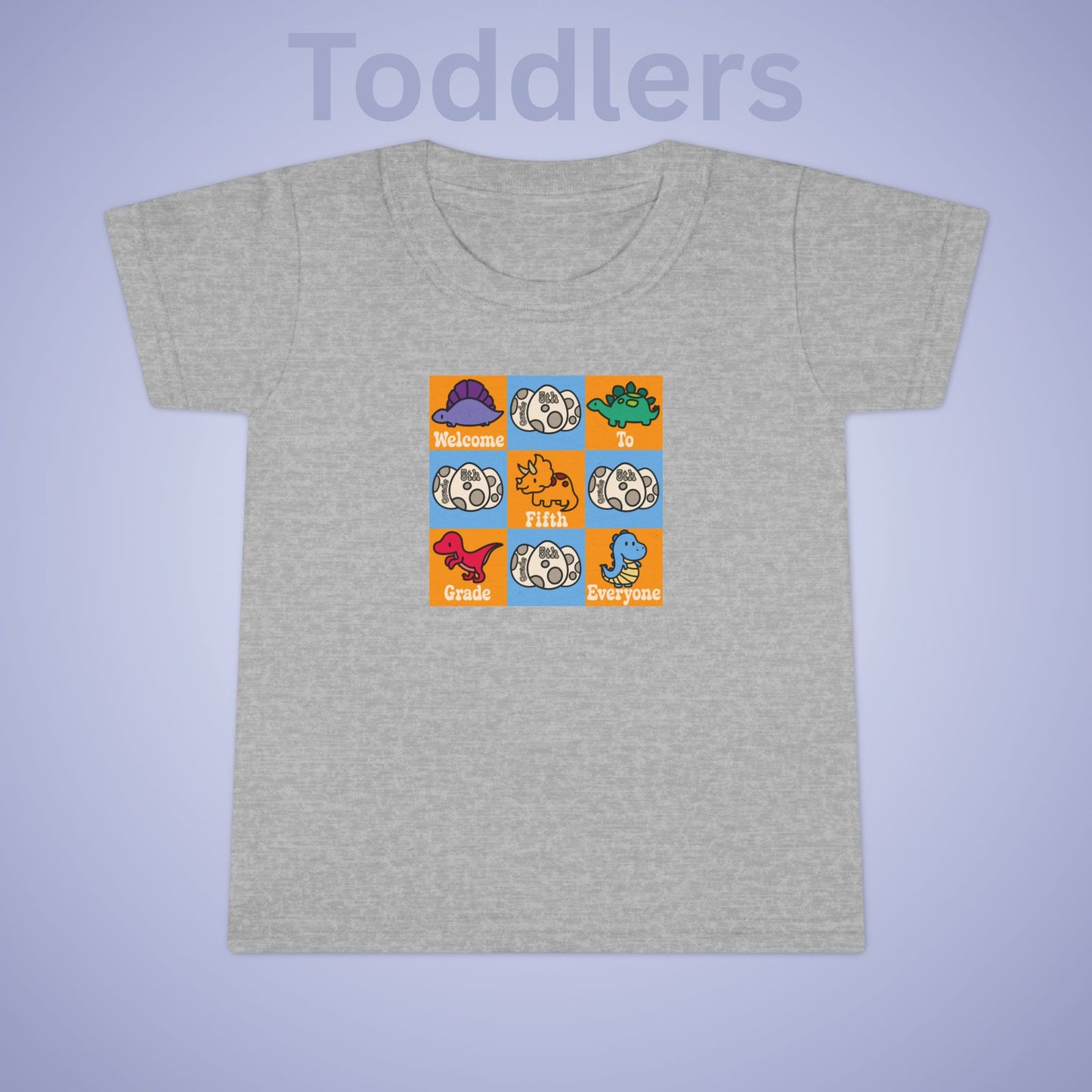 Fifth Grade Fun Dinosaurs Kids Cotton T Shirt Back To School Toddler