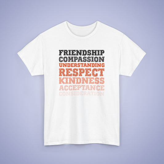Kindness Word Block Grunge Orange Unity Day Teachers T Shirt Unisex