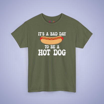 It's a Bad Day to be a Hot Dog Funny Hot Dog T-Shirt | Hot Dog Lover Gift White