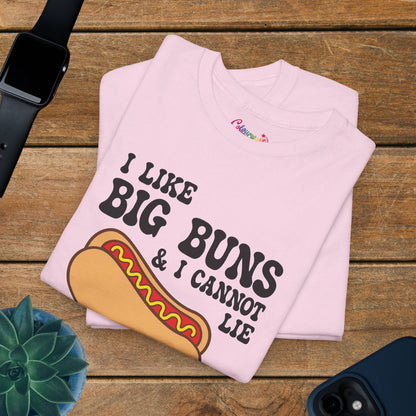 I like Big Buns and I Cannot Lie Funny Hot Dog T-Shirt | Hot Dog Lover Gift Black