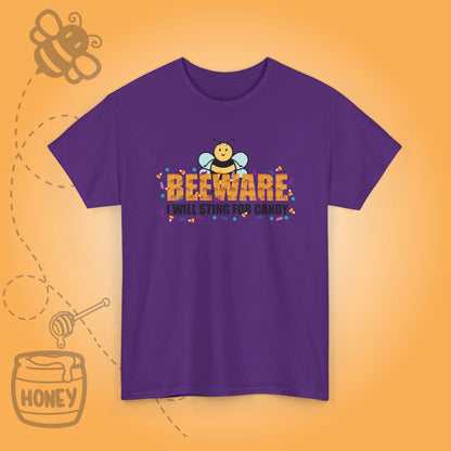 Beeware I Will Sting for Candy Sweet As Honey Funny Halloween Bee Lover Design Unisex T Shirt