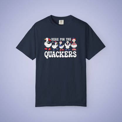 Here for the Quackers Duck Lover July 4th Comfort Colors Funny T Shirt Unisex