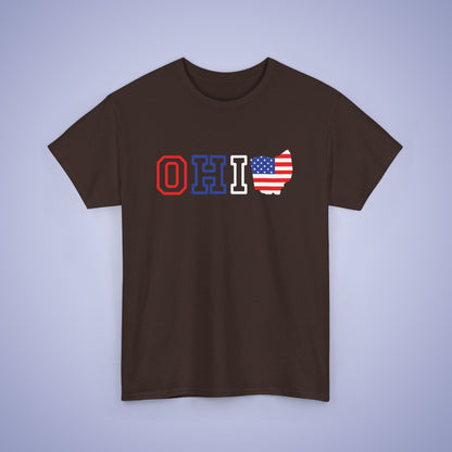Ohio Map Text Art Proud American Unisex T Shirt