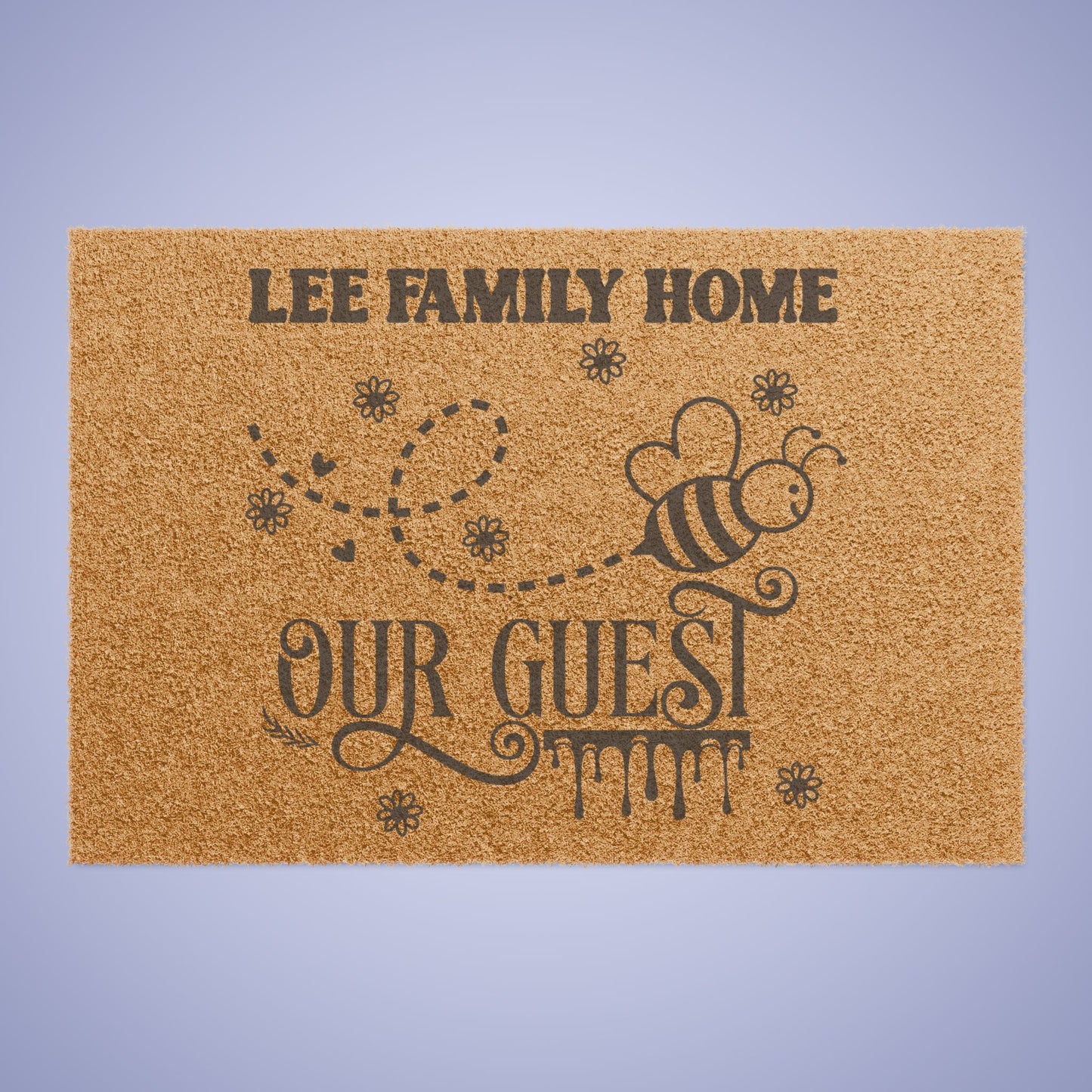 Bee Our Guest Personalized Family Door Mat