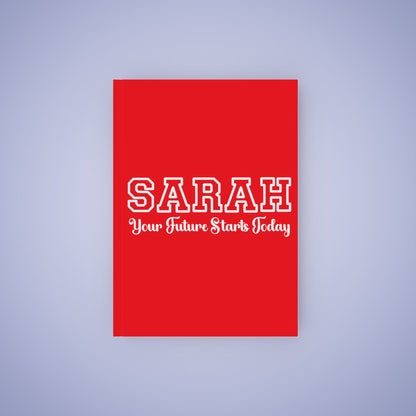 Motivational Journal Personalized Name Red Graduation Gift Hard Backed Notebook