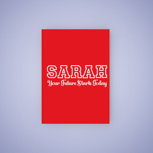 Motivational Journal Personalized Name Red Graduation Gift Hard Backed Notebook
