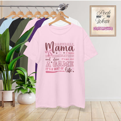 Baseball Mama Coquette Bow Pink Graphic Sports Mom Unisex T Shirt