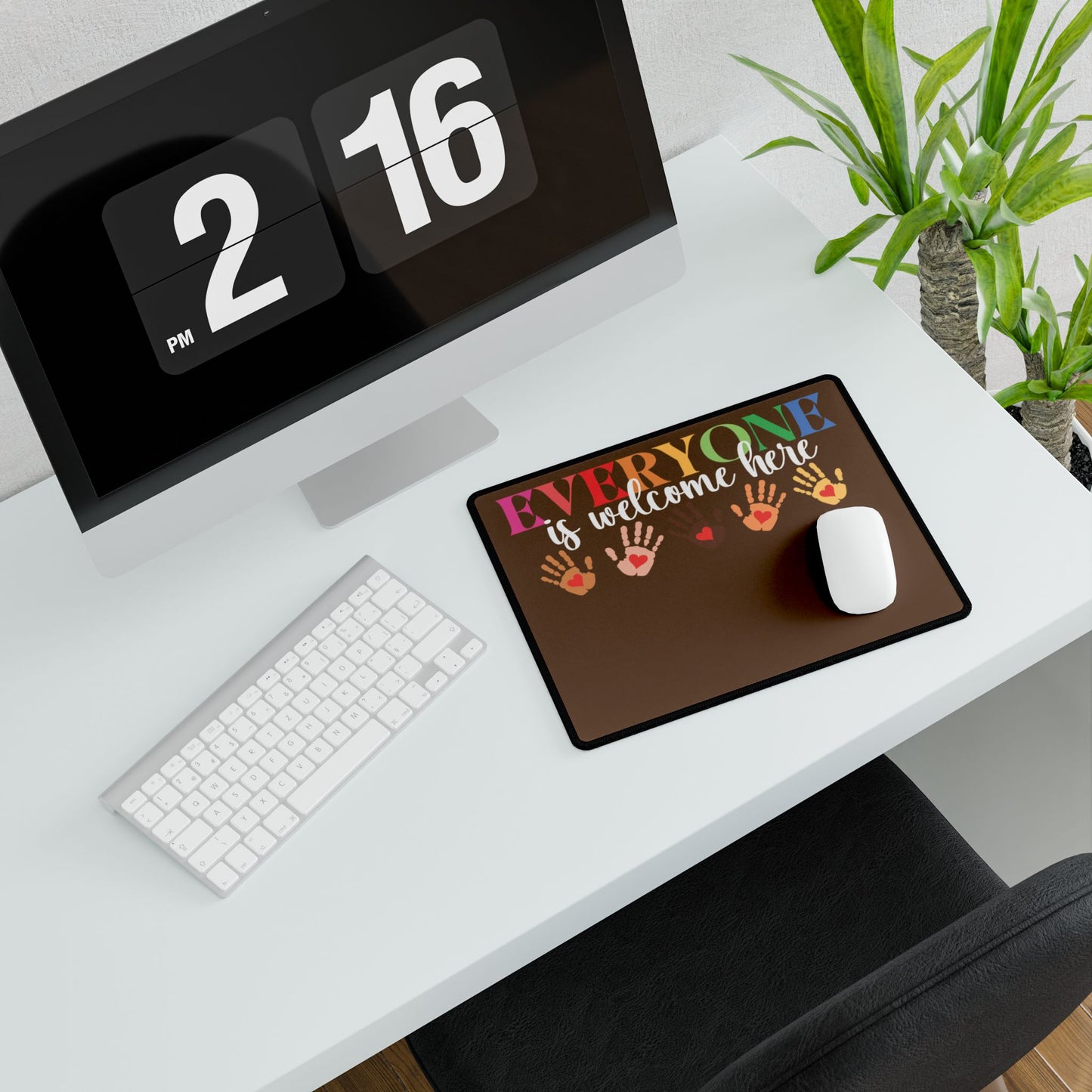 Everyone is Welcome Here Brown XXXXL Mouse Pad