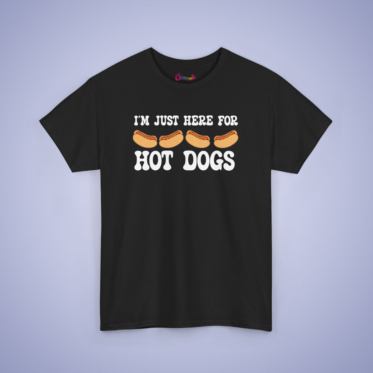 I'm Just Here for the Hot Dogs Funny Hot Dog T-Shirt | Hot Dog Lover Gift White
