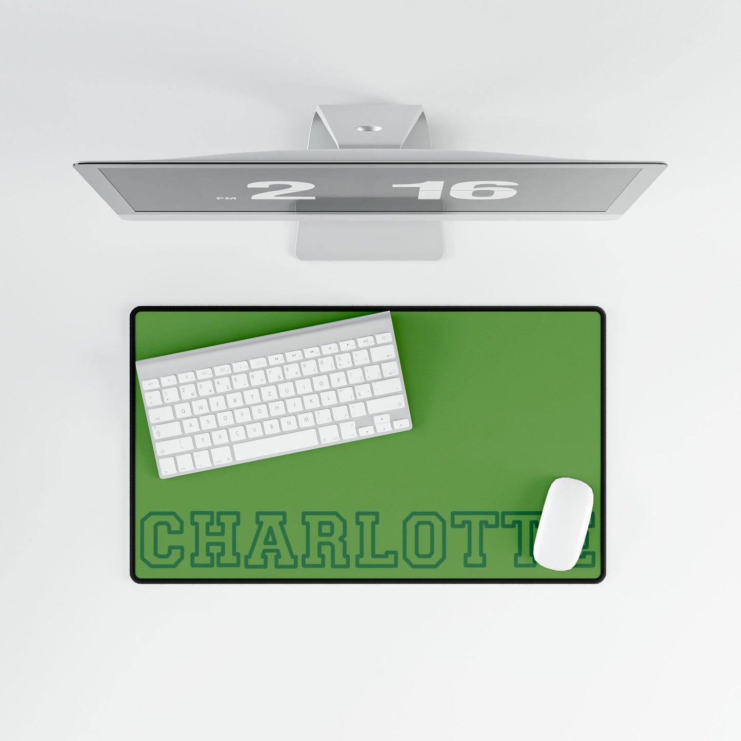 University Style Personalized Name Desk Mat Light Green