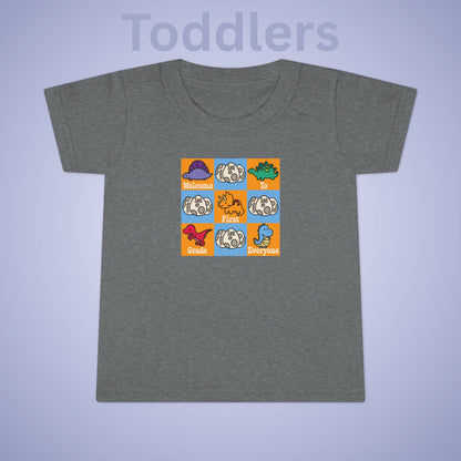 First Grade Fun Dinosaurs Kids Cotton T Shirt Back To School Toddler