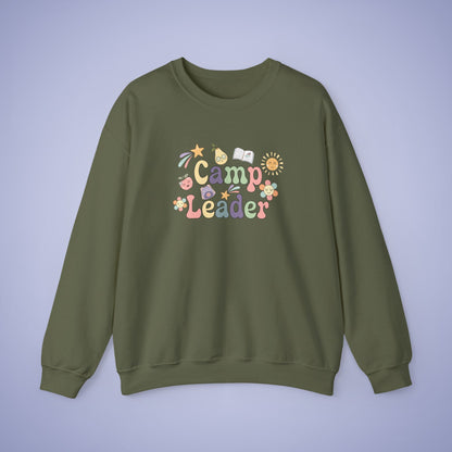 Camp Leader Teacher Crewneck Sweatshirt Retro Unisex Back to School