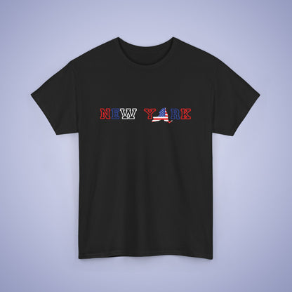 New York Map Text Art Proud American Unisex T Shirt