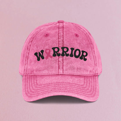 Warrior Embroidered Breast Cancer Awareness Unisex Distressed Cap Gift Pink