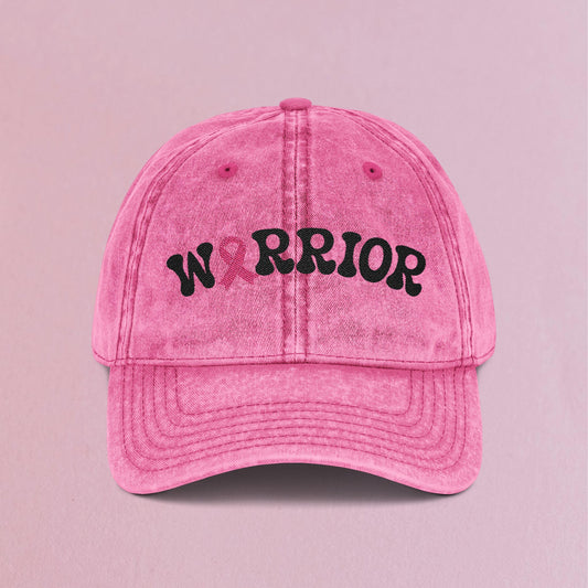 Warrior Embroidered Breast Cancer Awareness Unisex Distressed Cap Gift Pink