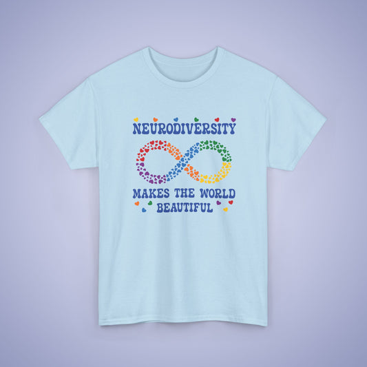 Neurodiversity Makes the World Beautiful Infinity Heart Graphic Autism Awareness Unisex T Shirt